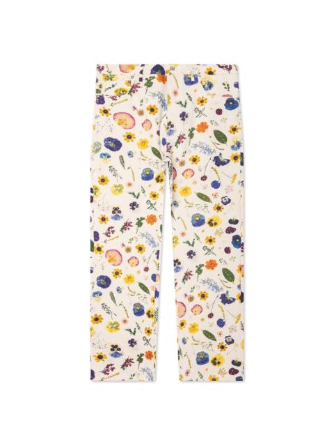 NAHMIAS FLORAL BEADED BAGGY JEAN - PRESSED FLOWER
