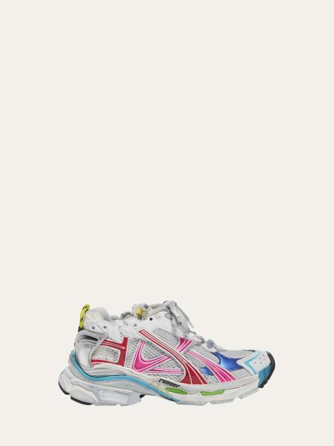 BALENCIAGA Men's Multicolor Mesh Runner Sneakers