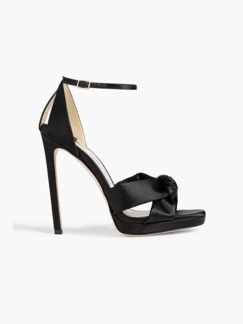 JIMMY CHOO Rosie 120 knotted satin sandals