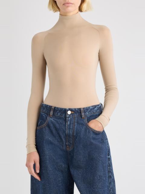 Alaïa Alaïa Second Skin Seamless Bodysuit in Mastic at Nordstrom