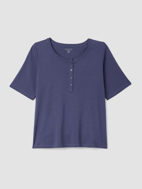 EILEEN FISHER Organic Cotton Interlock Henley Sleep Top