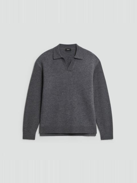Theory Polo Sweater in Boiled Wool