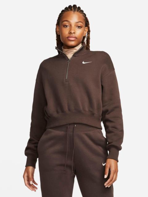 Nike WOMEN'S NIKE SPORTSWEAR PHOENIX FLEECE OVERSIZED HALF-ZIP CROP SWEATSHIRT