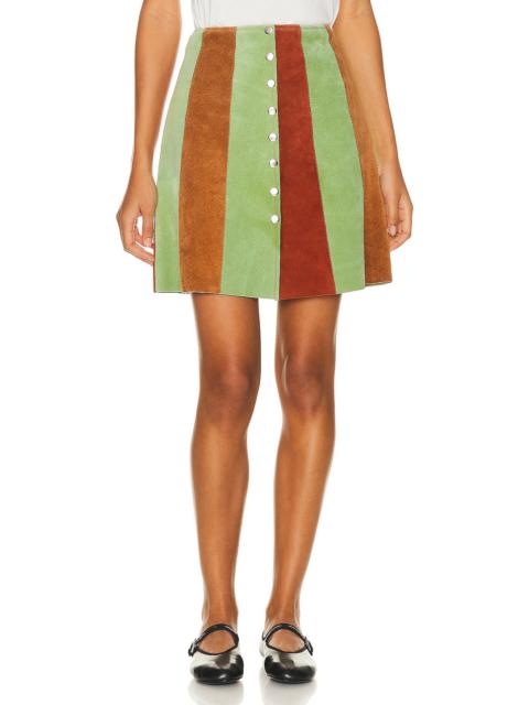 BODE Suede Snap Skirt