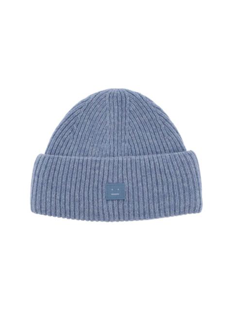 Acne Studios Ribbed Wool Beanie Hat With Cuff Women
