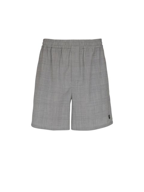 Balmain Relaxed shorts in Prince of Wales satin