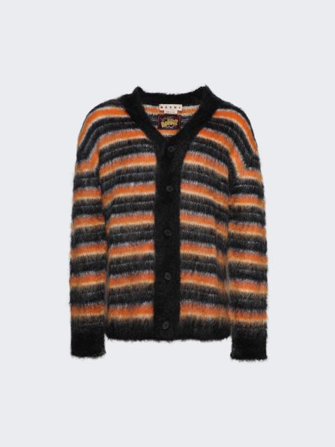 Marni Striped Mohair Cardigan Black