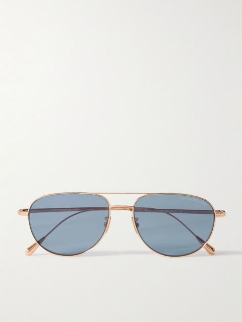 CUTLER AND GROSS 0002 Aviator-Style Rose Gold-Plated Sunglasses Gold