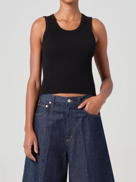 AGOLDE SHRUNKEN POPPY TANK IN BLACK