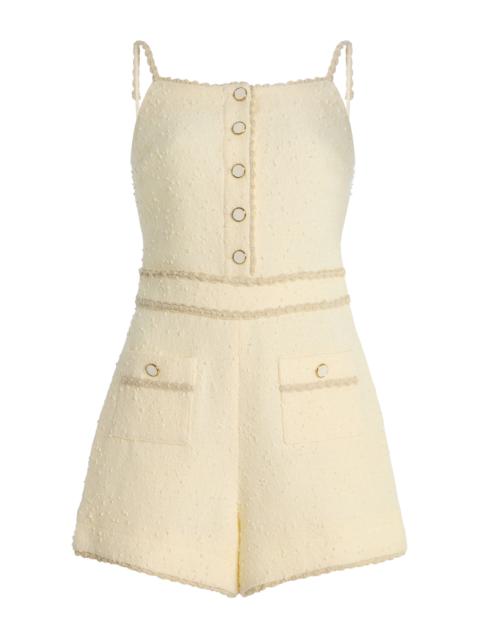 SIMKHAI Ginny Boucle Cover-Up Romper ivory