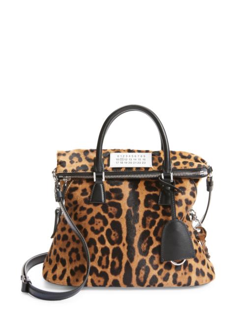 Maison Margiela Maison Margiela Mini 5AC Leopard Print Genuine Calf Hair Tote in Leopard/Black at Nordstrom
