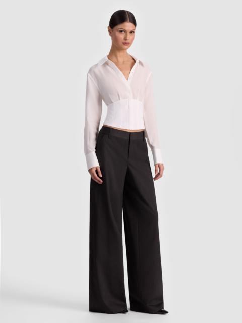 Alice + Olivia EDIE SEAMED CORSET BUTTON DOWN