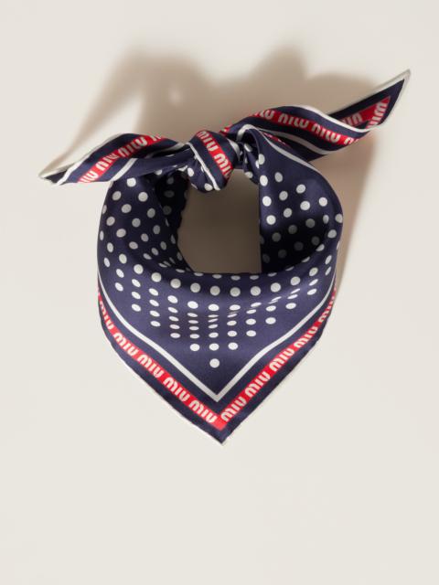 Miu Miu Printed silk twill scarf
