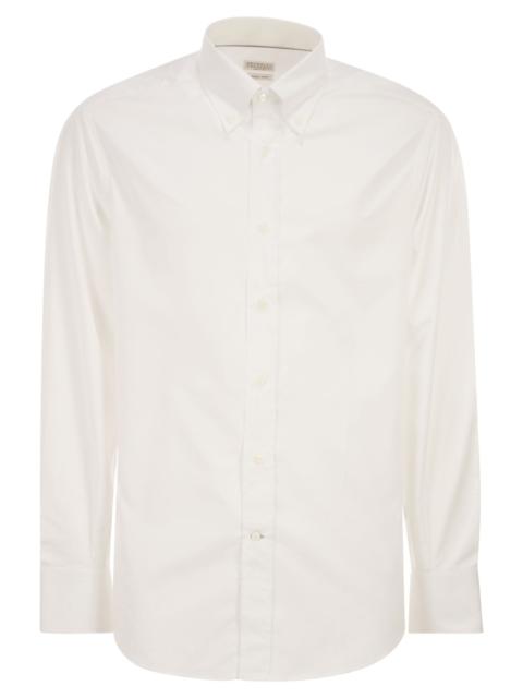 Brunello Cucinelli Brunello Cucinelli Men Basic Fit Twill Shirt With Button-Down Collar