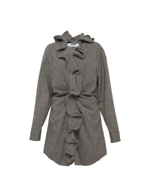 MSGM Abito Center Ruffle Detailed Dress