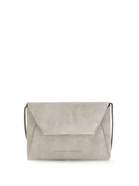 Brunello Cucinelli Brunello Cucinelli BC Duo Suede Clutch Bag Ice