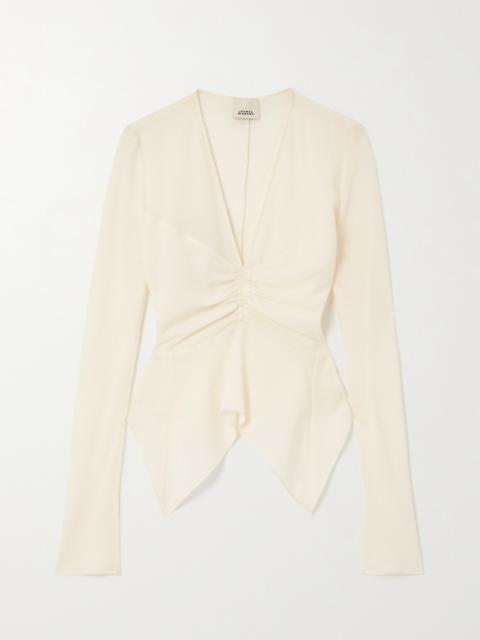 Isabel Marant Ulietta Gathered Crepe Blouse