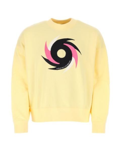 PALM ANGELS Pastel Yellow Cotton Sweatshirt