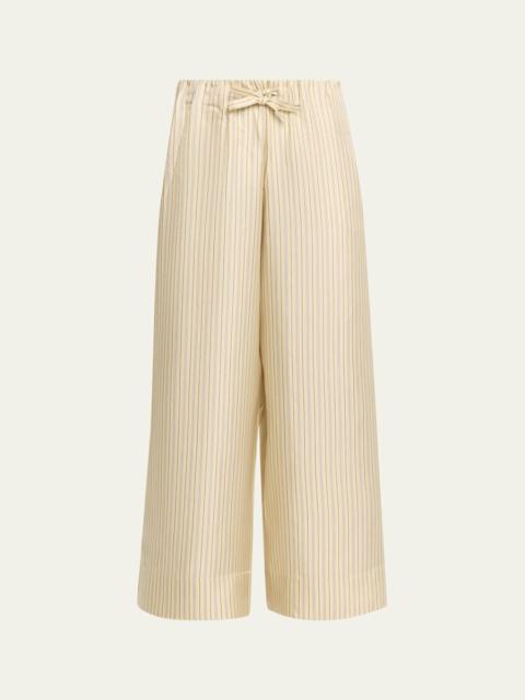 TOTEME Striped Straight-Leg Ankle Dinner Trousers