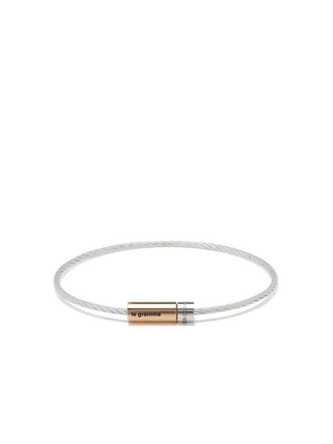 le gramme 18KT GOLD AND SILVER 7G POLISHED BICOLOR CABLE BRACELET