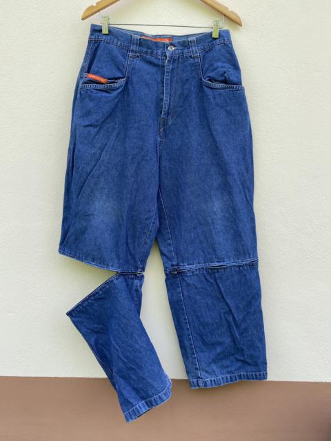 Other Designers Vintage - Vintage 90s Soul Hiphop Cargo Denim Knee Zipp Pants Rare