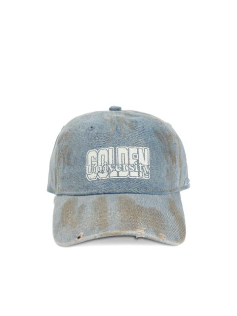 distressed denim cap