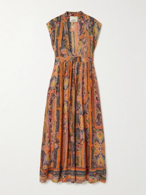 Isabel Marant Melissa Belted Paisley-print Silk Maxi Dress