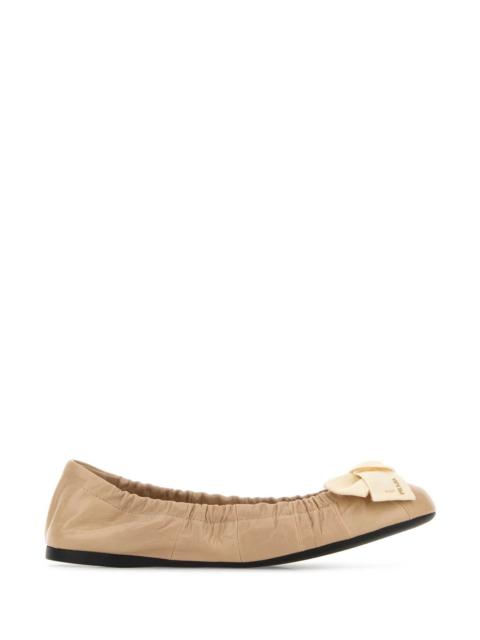 Prada Prada Women Beige Leather Ballerinas