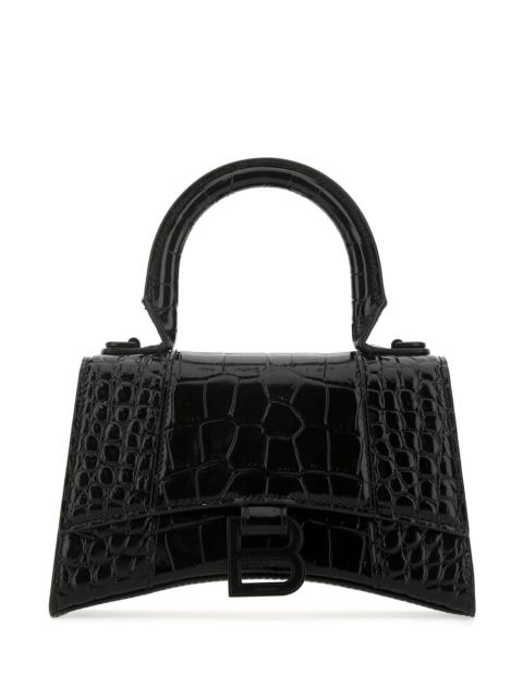 BALENCIAGA Black leather Hourglass XS handbag