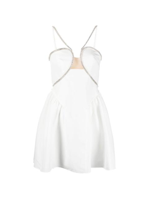 crystal-embellished cut-out minidress