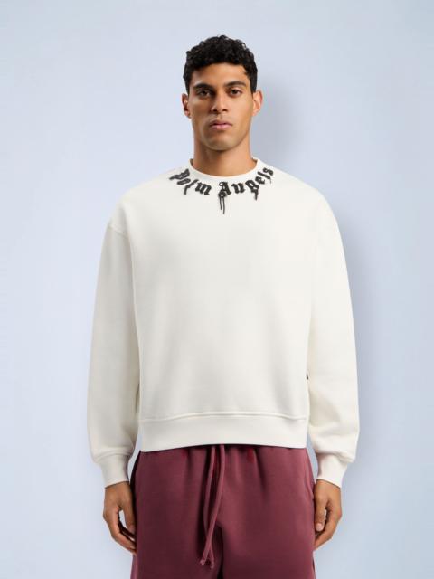 Palm Angels Neck Logo Reg Crew Sweatshirt