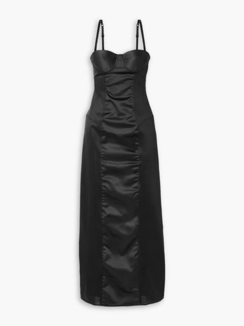 Other Designers My Nights satin-paneled crepe maxi dress
