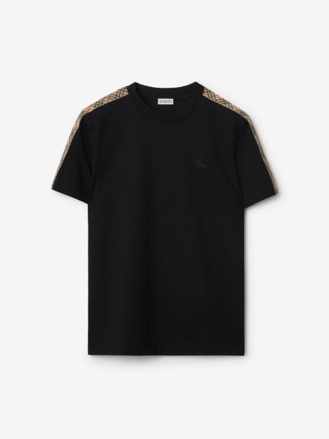 Burberry Check Trim Cotton T-shirt