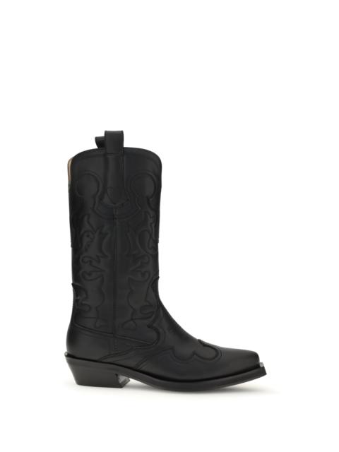 GANNI Ganni Embroidered Western Boots