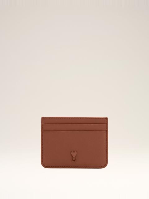 AMI Paris BROWN COWHIDE LEATHER AMI DE COEUR CARD HOLDER