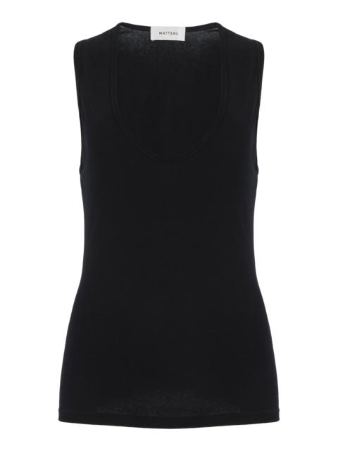 MATTEAU Organic Cotton Sleeveless Top black