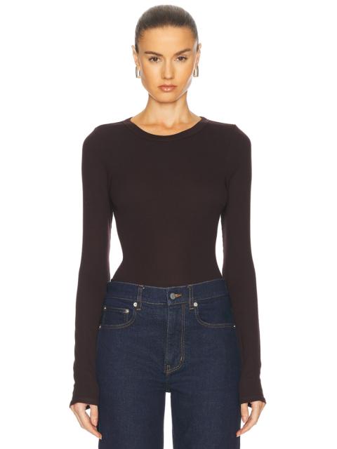 Enza Costa Silk Knit Long Sleeve Crewneck Top