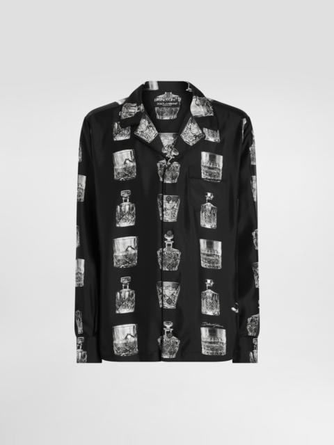 Dolce & Gabbana Silk shirt with liquor print