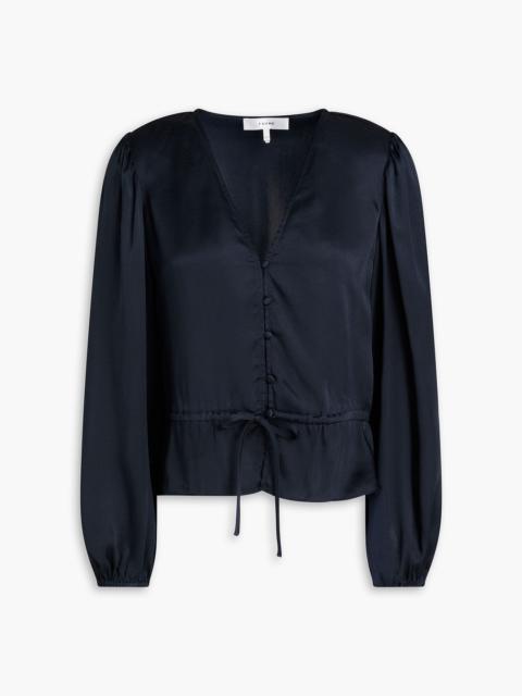FRAME Fil coupé silk-satin blouse