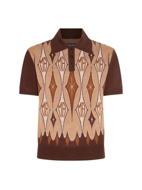 AMIRI Amiri Argyle Jacquard Wool Polo Shirt