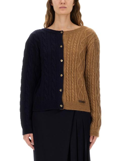 Moschino TWO-TONE ALPACA BLEND CARDIGAN
