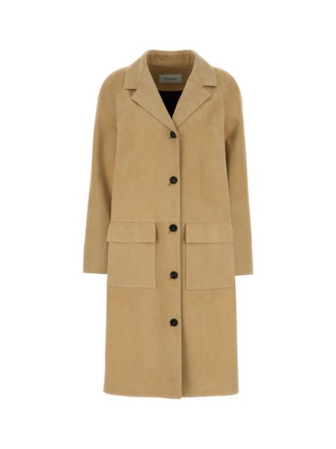 FERRAGAMO Salvatore Ferragamo Women Beige Suede Coat