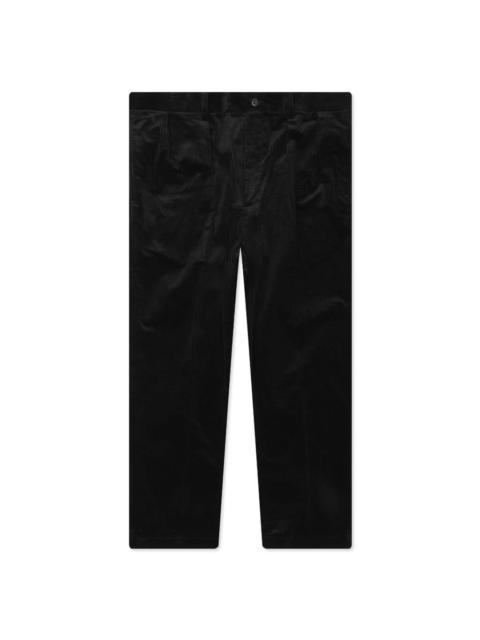 WACKO MARIA DOUBLE PLEATED CORDUROY TROUSERS - BLACK