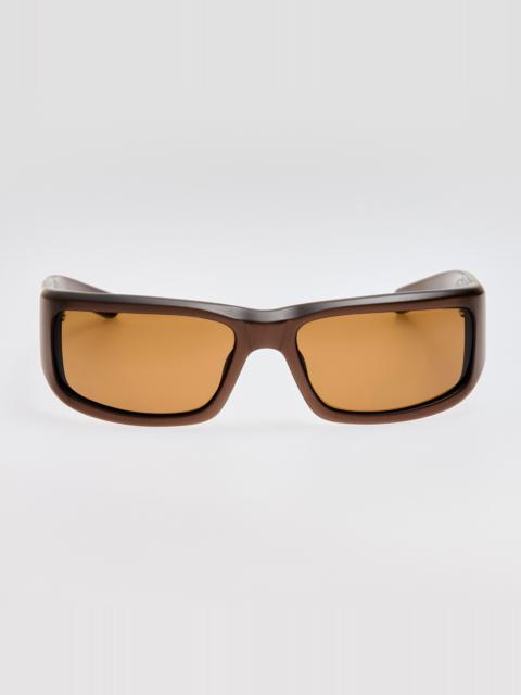 LINDA FARROW Aero Sunglasses in Metallic Bronze