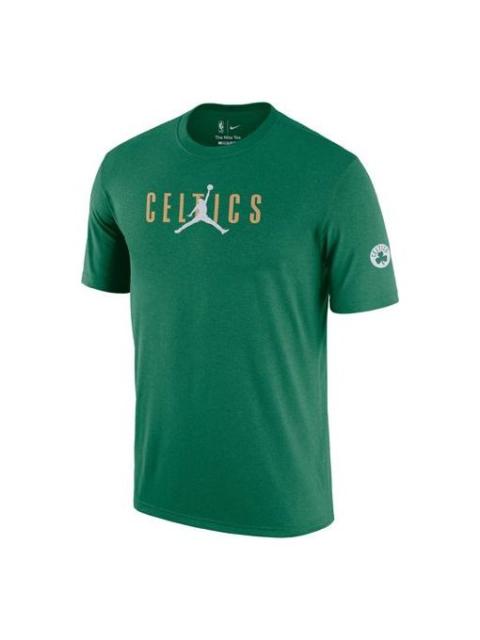 Jordan Air Jordan Boston Celtics Courtside Jordan NBA Casual Sports Round Neck Pullover Short Sleeve Green 