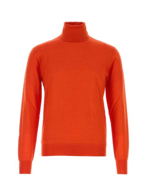 SAINT LAURENT Saint Laurent Men Orange Cashmere Blend Sweater