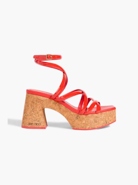 JIMMY CHOO Cecilia 95 patent-leather platform sandals