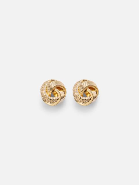 SYDNEY EVAN Tri-Link 14kt gold earrings with diamonds