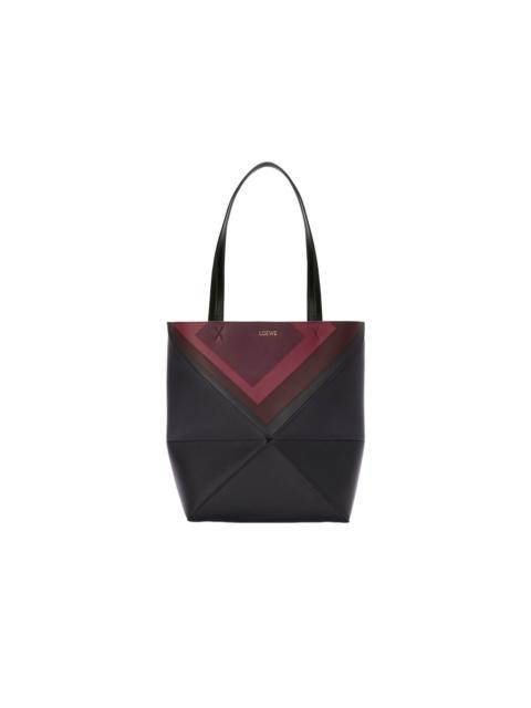 Loewe LOEWE Puzzle Medium Fold $2750 Black/Burgundy Leather Tote B