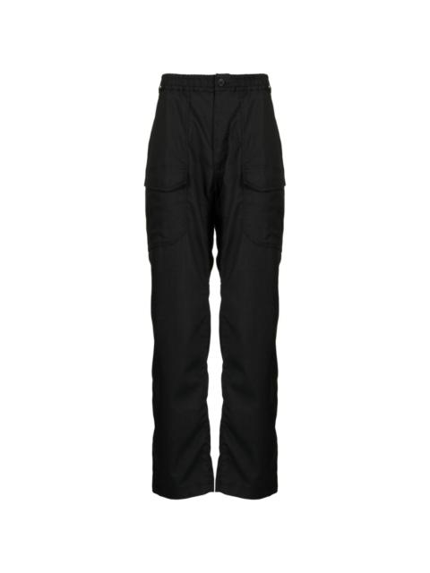 elasticated waist straight-leg trousers